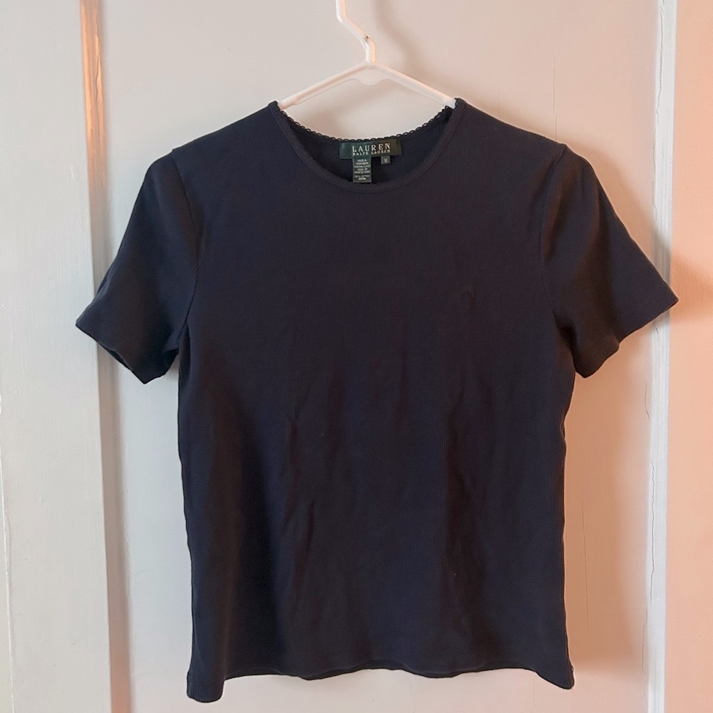 Ralph Lauren Dark Blue Ribbed Top
